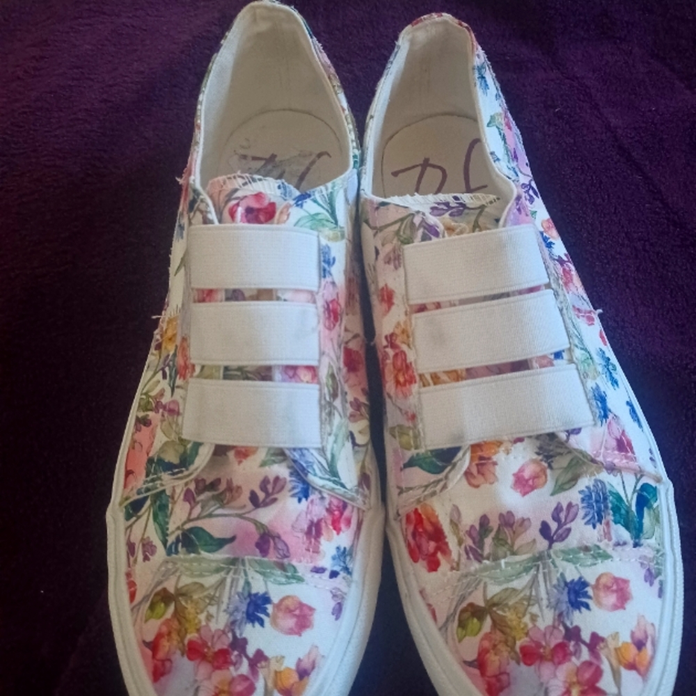 BLOWFISH FLORAL SLIDE ON SNEAKERS SZ 10